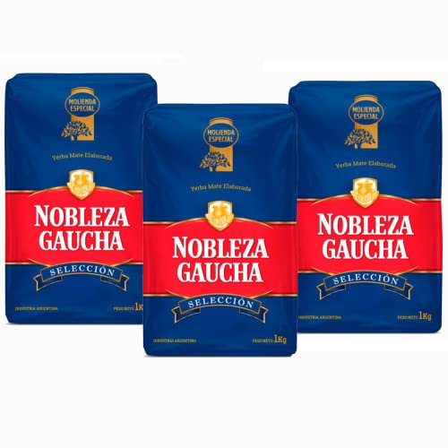 Yerba Mate Tea Nobleza Gaucha - Three 2.2 Lbs Bags - 3 Kilos