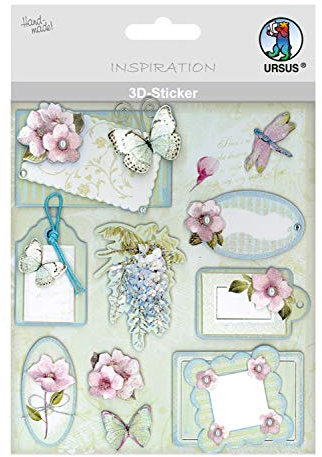 Ursus 564200119 - 3D Sticker Everyday, bestehend aus mehreren Ebenen, hochwertige Materialien, selbstklebend, ideal zum Verzieren von Grußkarten, Scrapbooking und für andere Bastelarbeiten