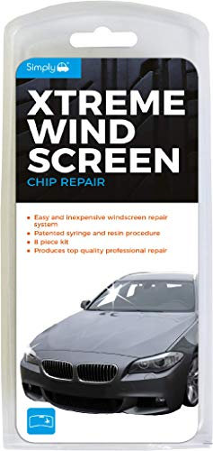 Simply XWCK1 Xtreme Windscreen Chips & Cracks Repair Kit, 8 Pieces Set, Using Patented Syringe and Advanced Resin Formula with Easy & Full Instruction