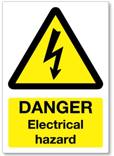 Danger Electrical Hazard Health & Safety Sticker - Electrical Warning 13.5cm x 9.5cm
