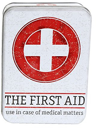 First Aid Design Kitchen Cake Tea Coffee Biscuit Cookie Storage Tin Gift Box (Small, White)