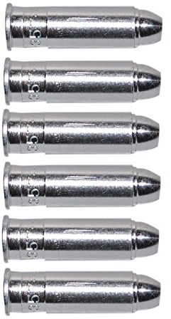FLACHBERG Pufferpatronen 357 Magnum / 38 Special | Dummy Rounds Aluminium (6 Stück Silber) | Snap Caps | Trockentraining, Ladeübung, Waffenpflege