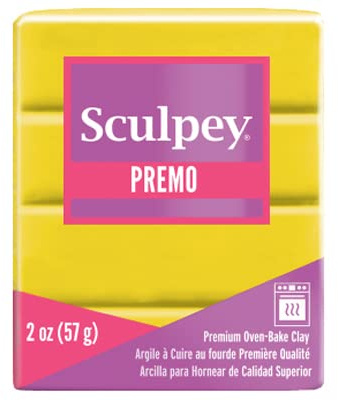 Sculpey Premo Polymer Yellow Hue Coloured Modelling Clay 57g