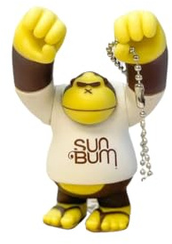 Sun Bum Sonny Porte-clés en forme de figurine Marron/jaune 7,6 cm