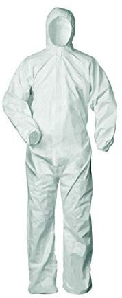 Schutzanzug gegen infizierende Risiken, Farbe: weiß, Gr.: L