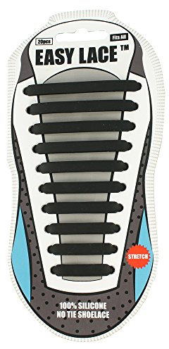 Easy laces Schnürsenkel Silicone, EAS210B, Schwarz (Black 210), One Size