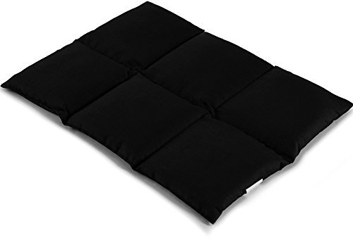 Coussin aux graines de lin 40x30 - Bouillotte sèche - Coussin thermique - Compresse froide (6 compartiments; Design: noir)