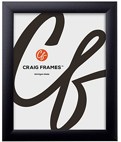 Craig Frames 24x32 Poster Frame – Matte Black 1WB3BK Style, 1 Inch MDF Moulding, Clear Plexiglass Face, Backing Board, Wall Hanging Hardware – Modern Art or Print Display