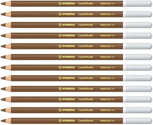 STABILO CarbOthello - Chalk-Pastel Pencil | Pack of 12 - Raw Umber