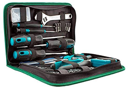 KRAFTHERTZ Premium Werkzeugbox Werkzeugtasche 96 Teile Schraubendreher Maßband Seitenschneider Nägel Lineal KH96