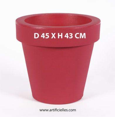 Artificielles.com - Bac Chloe Fuschia D 45 X H 43 CM intérieur/extérieur Rotomoule - dimhaut: H 43 cm - Couleur: Rose Fushia 730