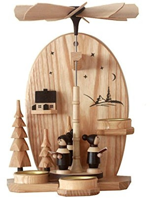 Rudolphs Schatzkiste Wandpyramide Kurrendefiguren Natur Höhe=25cm NEU Weihnachtspyramide Tischdekoration Holzpyramide Tischpyramide Dekoration Weihnachten Wärmespiel Lichter Figur Holz Seiffen