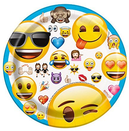 Unique 50603 Emoji Party Teller 17,1 cm, 8 Stück