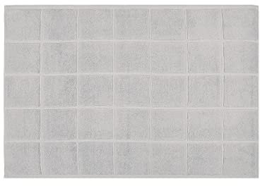Frottier-Badvorleger-60x100 cm, Uni-Karofond, Chrom