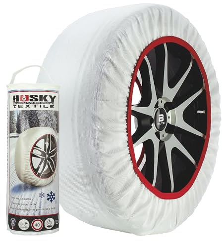 S SUMEX Husky Cadenas Nieve Textiles Talla S Fundas Antideslizantes para Neumáticos de Coche, Homologadas, Montaje Rápido y Fácil
