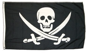 XXL Flagge Fahne Pirat mit Zwei Schwertern 150 x 250 cm