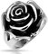 BlackAmazement Bague en acier inoxydable 316L avec rose et fleur - Style gothique massif - Pour femme, Acier inoxydable, Aucune pierre précieuse