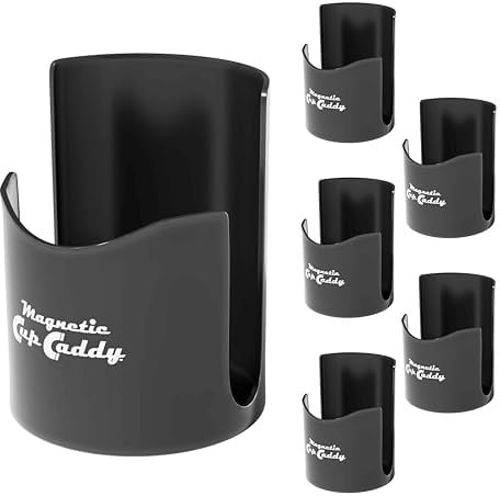 Master Magnetics Lot de 6 Porte-gobelets magnétiques 07583X6, Longueur 8,9 cm, Largeur 8,9 cm, Hauteur 11,7 cm, Noir