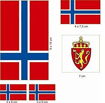 U24 Aufkleberbogen Norwegen Aufkleber Set Flagge Fahne
