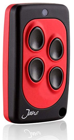 Telecomando universale Jane Q quarzato 30,875 Mhz, 5 colori disponibili, radiocomando 4 canali, compatibile con tutti i telecomando della stessa frequenza a codice fisso. (nero rosso)