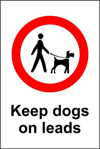 Dogs Must Be Kept On Lead Sign (1.2mm Plastic Sign) 200mm x 150mm