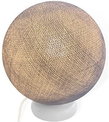 CREATIVECOTTON LED handgearbeitete Stehleuchte mit Lampenschirm aus Baumwolle (Grau, 25 cm)