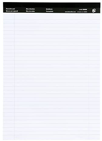5 Star Writing Pad A4 Executive Pads (10 Pack) Headbound 50 Perforated Pages White Feint Ruled Margin