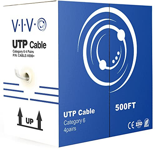 VIVO 500ft Bulk Cat6, CCA Ethernet Cable, 23 AWG, UTP Pull Box, Cat-6 Wire, Indoor, Network Installations, Gray, CABLE-V006