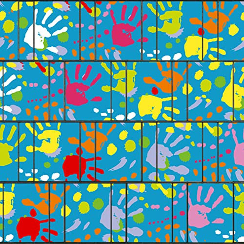 PerfectHD Zaunsichtschutz - Sichtschutz mit Motiv - Sichtschutz Bedruckt - Kindergeburtstag Blau - Polyester Gewebe - 26 m Rolle - 19 cm breit - 32 Motive