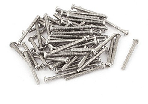 sourcing map M3 x 30mm 304 Stainless Steel Cross Head Phillips Pan Head Screws Bolt 60pcs