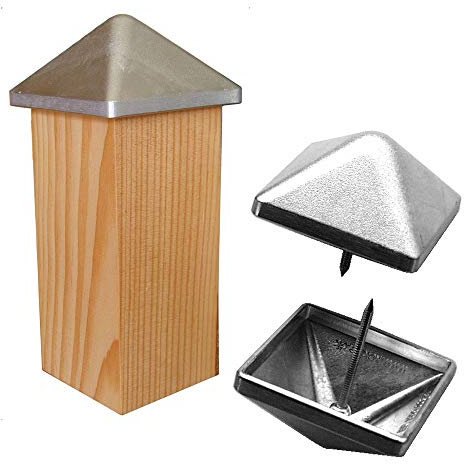 Pfostenkappe Aluminium blank 78x78 mm Pyramide mit Dorn Kappe für Pfosten bis 7,5x7,5 cm Zaunkappe Abdeckkappe