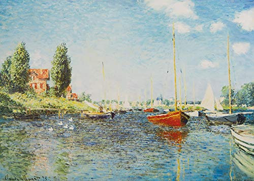 1art1 Claude Monet Poster Red Boats, Argenteuil Kunstdruck Bild 70x50 cm