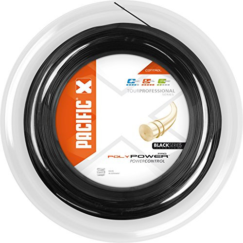 pacific Poly Power PRO Black Series-200m-Rolle Tennissaite, schwarz, 1.30mm/16