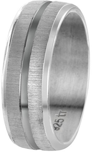 trendor Partnerring für Damen und Herren Silber 925 Breite 7 mm 65410-50 Ringgröße 50/15,9