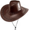W WIDMANN MILANO Party Fashion - Cowboy Hut aus Kunsleder, Ranger, Sheriff, Cowgirl, Western, Fasching