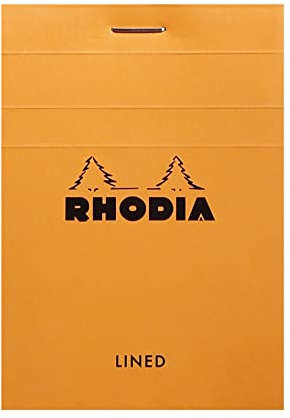 Rhodia 11600C Notizblock (DIN A7, 7,4 x 10,5 cm, geheftet, liniert, 80 Blatt)) 1 Stück orange