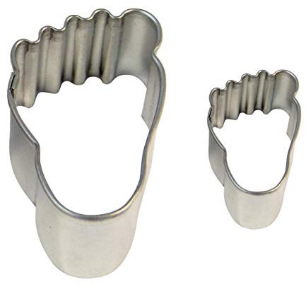 PME SC613 Plätzchen-und Kuchenausstecher mit Fußmotiv, kleines und großes Format, Sortiment, 2-teilig, Edelstahl, Silver, 9 x 2 x 3 cm