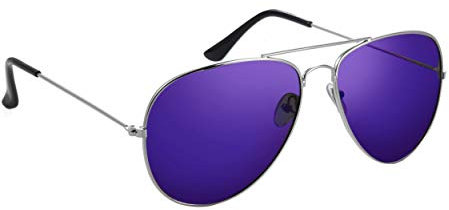 Komonee Pilot Style Purple Lens Sunglasses Designer Unisex Mens Womens UV400 Classic Shades Great For Cycling Golf Fishing Sports
