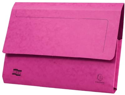 Exacompta Europa Document Wallets, Pack of 25, 265 GSM, Foolscap - Pink