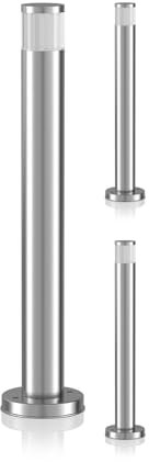 ledscom.de 3 Stück LED Wegelicht/Pollerleuchte/Gartenleuchte PILLAR für außen, IP54, 48 cm, aluminium, warmweiß