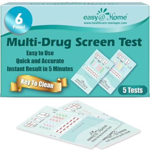 5 x Drug Test Kits Easy@Home 6 Panel Instant - Testing Marijuana (THC), Amphetamine(AMP), Benzodiazepines(BZO), Cocaine(COC), Opiates(Opiate 2000), Methamphetamine(MET/mAMP)-#EDOAP-264 | Testing Marijuana (THC), AMP, BZO, COC, MET, OPI 2000, at Home All Drugs Screening Test Kit, #EDOAP-264
