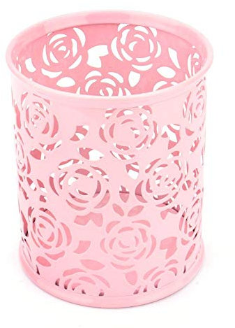 Bleistift Behälter Stifteköcher Stiftbehälter Desktop Organizer Halter Bürowaren Aufbewahrungskorb (Farbe : Rosa)
