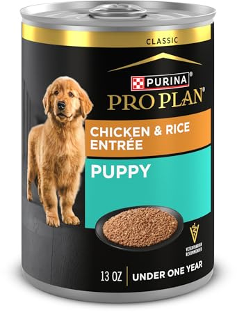 Purina Pro Plan Wet Puppy Food Pate, Wet Food Classic Chicken and Rice Entrée - (Pack of 12) 13 oz. Cans