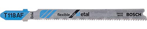 Bosch Professional 3x Stichsägeblatt T 118 AF Flexible for Metal (für Stahlbleche, Zubehör Stichsäge) 1 - 3 mm