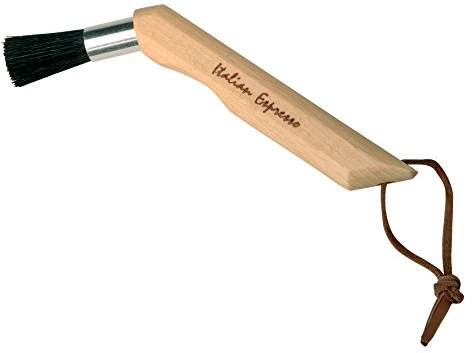 Redecker Bürstenhaus 751117 Espressopinsel mit gebogenem Griff geöltes Buchenholz Harte, Schwarze Borste Größe: 17 cm