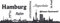 GRAZDesign Wandtattooo Skyline Hamburg Aufkleber Wohnzimmer Büro Wandaufkleber Wandsticker, Jugendzimmer, Wanddeko Wohnbereich Größe XXL, 79x30cm, 073 dunkelgrau