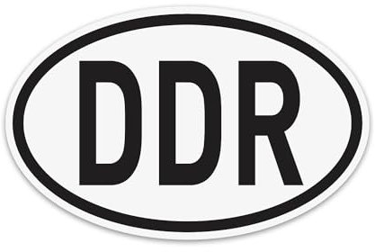 easydruck24de Sticker Länder-Kennzeichen DDR I 14,5 x 9 cm I Auto-Aufkleber wetterfest I UV-beständig I Nostalgie I Retro-Sticker I Ost-Deutschland Kult I kfz031