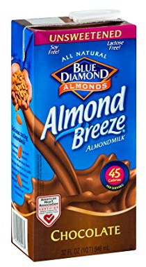 Blue Diamond Unsweetened Chocolate Almond Breeze Almond Milk, 32 Ounce (Pack of 12)