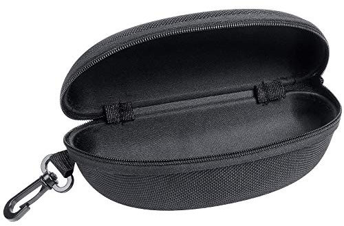 ewinever(TM 1pcs Black Zipper Clam Shell Hard Sunglasses Case Box Eyeglass Pouch Bag