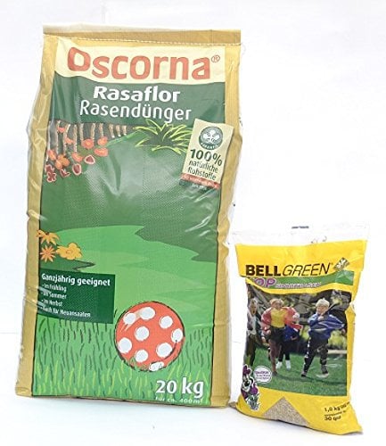 Schock´s Rasencombi Oscorna Rasaflor 20kg + Bell Green Top Sportrasen 1kg